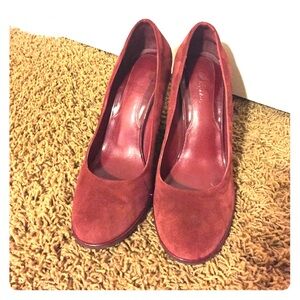 Cole Haan Red Suede Wedges